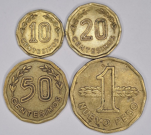 4 Moedas Uruguai - 10 Centavos A 1 Peso - 1977 1978 (Usado)