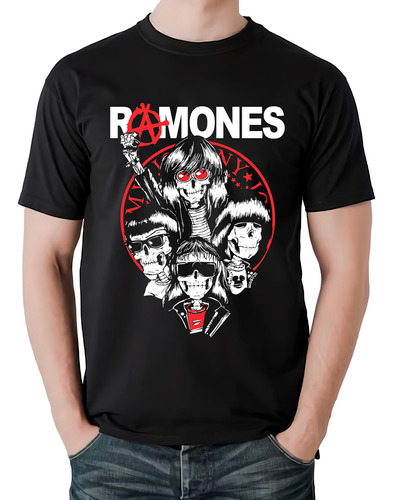 Camiseta Ramones Calaveras Banda Punk Rock