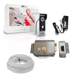 Kit Video Portero Interfon Chapa Electrica Con Boton Cable