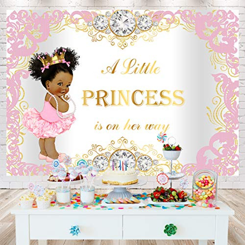 Princesa Baby Shower Telon Fondo Para Niña 7x5ft Brillo