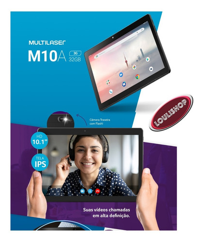 Tablet Multilaser M10a 3g 2gb Ram 32gb Preto Quad Core