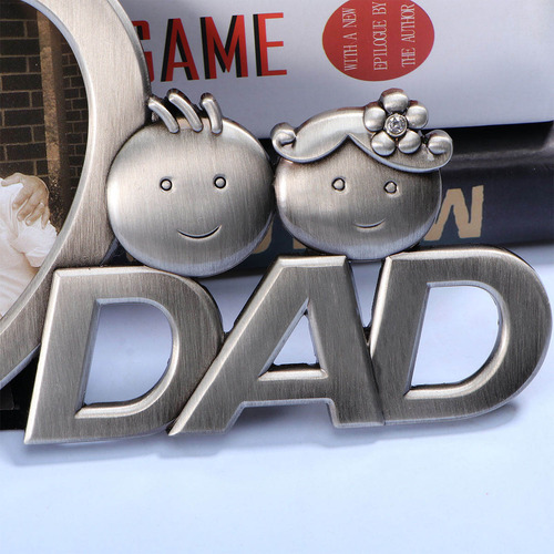 Marco De Fotos Metálico Con Texto En Forma De «i Love Dad» (