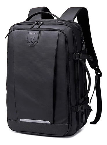 Mochila Bolsa Mala Viagem Executiva Expansível 35l C/ Usb Preto Impermiavel