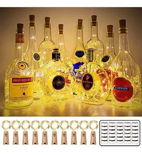 Mumuxi 10 Pack 20 Led Vino Botella De Luces Con B07my6fstv1