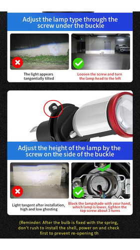 P Focos Led H4 Lupa Alta Y Baja Auto Motocicleta 2 Pieza