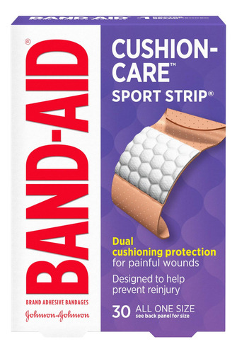 Band-aid Brand Cushion Care Sport Strip Vendajes Adhesivos,.