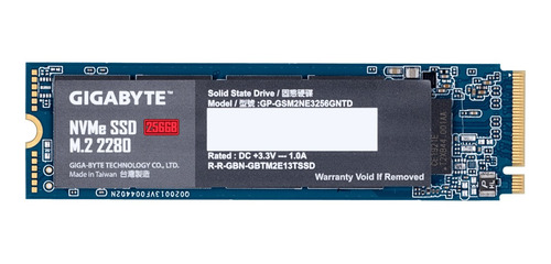 Imagen 1 de 4 de Disco sólido interno Gigabyte GP-GSM2NE3256GNTD 256GB