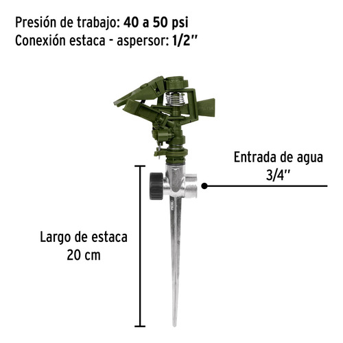 Aspersor Pretul Asve-11x Plastico Dos Vias Estaca De 11