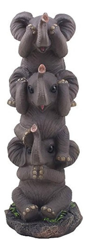Ver Y Hablar Mal Mal Elefantes Totem Estatua De África Jungl