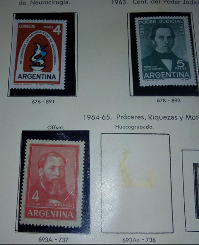 Estampillas Arg 1963 Centenario Poder Judicial J. Hernández