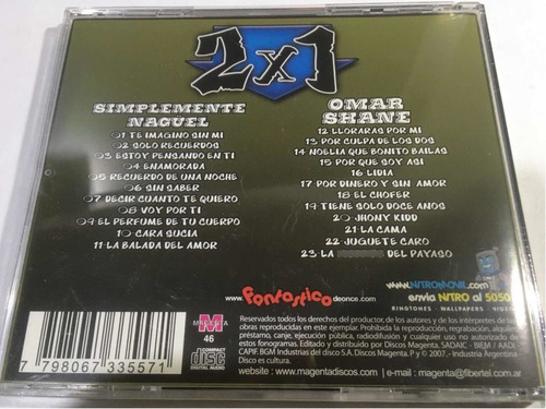 Simplemente Naguel Omar Shane 2 Discos En 1 Cd Nuevo Cer