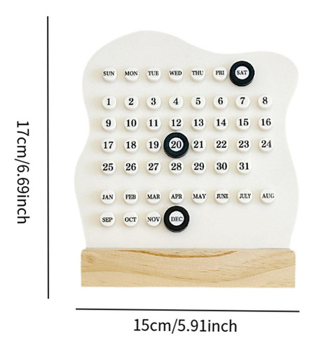 Calendario De Escritorio Visualización De La Fecha Beige