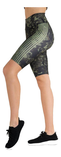 Calza Ciclista Mujer Deportiva Tecno Camo Touche Sport