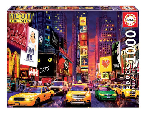 Puzzle Rompecabezas 1000 Times Square, New York Neon Educa