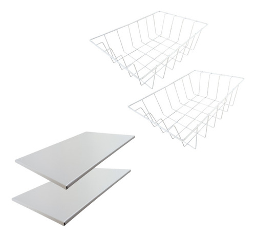 Mesa para microondas con frutero, 2 cestas Linda, extra fuerte, color blanco roto