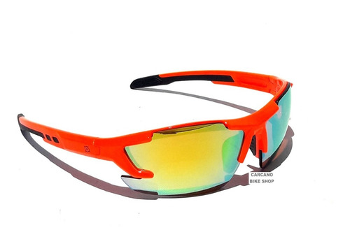 Lentes 4spts Ciclismo Espejados Rayos Uv Naranja Fluor