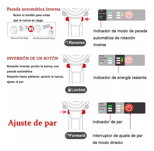 Llave De lmpacto Inalambrico Pistola Taladro Recargable Kit