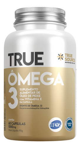 Ômega 3 - Selo Ifos 840 Epa 520 Dha Vitamina E - True Source