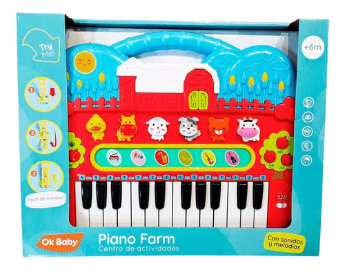 Piano Teclado Musical Granja Centro De Actividades Ok Baby