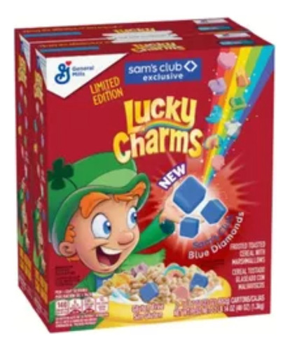 2 Cajas Familiares Cereal Lucky Charms Diamantes Azules 2.6k