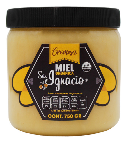 Miel Orgánica San Ignacio Cremosa (mantequilla) Tarro 750 G