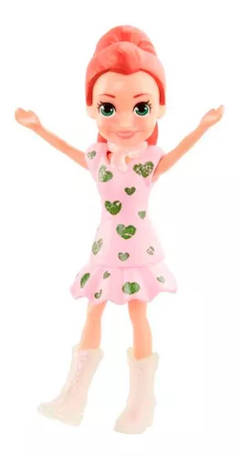 Polly Pocket Boneca Básica Lila Saia Verde - Mattel - nivalmix
