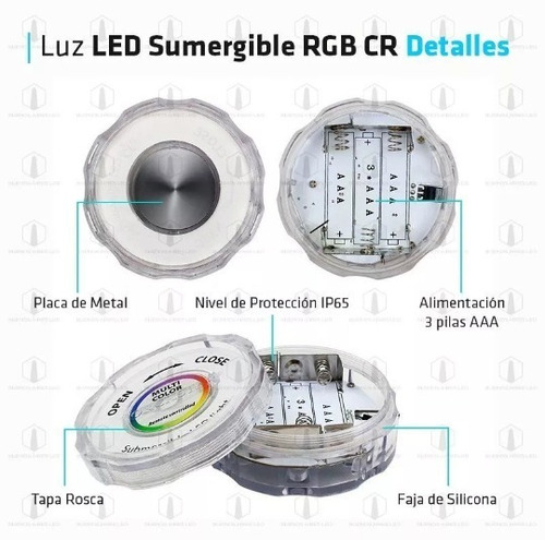 Luz Led 13 Chip Sumergibles Piletas Jacuzzi 16 Colores