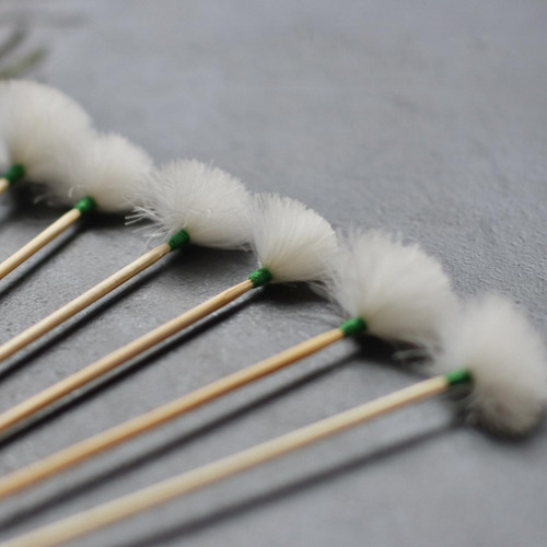 4 X 10 Uds. De Palillos De Plumas De Ganso, Hilo Verde M
