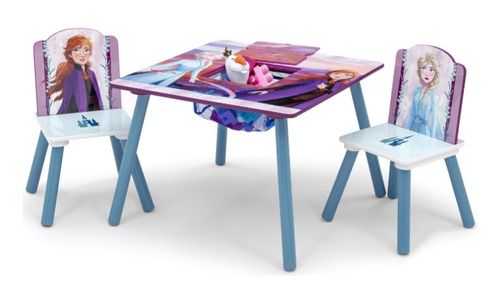 Mesa Con Almacenamiento Y Sillas Infantil Frozen Disney Delt