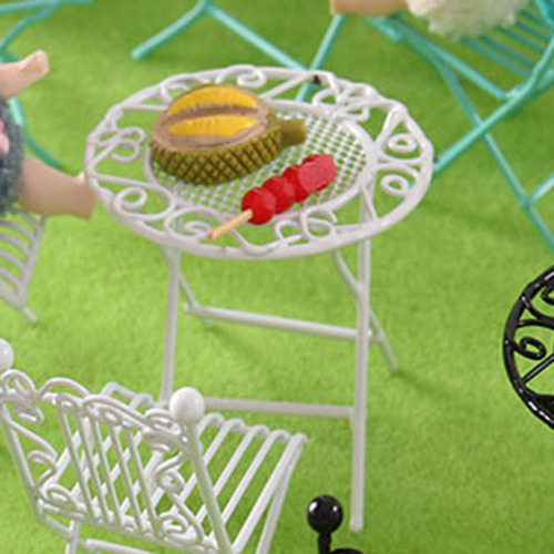 Juego De Mesa De Jardín De Hadas Para Casa De Mesa Blanca