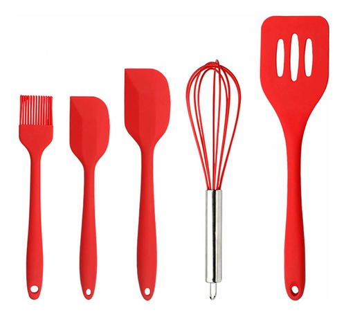 Utensilio Cocina Silicona Juego 5 Pieza Incluye Espatula