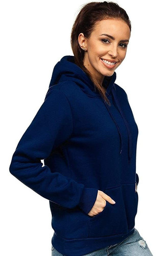Imagen 4 de 10 de Pack X2 Buzo Canguro Capucha Hoddie Mujer Frisado Invierno