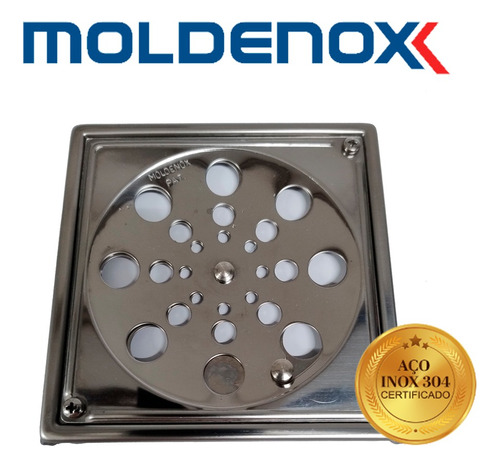 Ralo Grelha 03pçs 10x10cm C/caixilho. Aço Inox 304 Moldenox