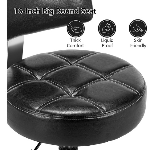 Taburete Con Cerradura Con Respaldo Y Reposapiés, Taburete E