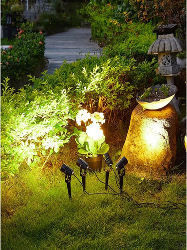 Kit 10 Un Luminária Espeto De Jardim 9w Luz De Gramado Ip65 Carcaça Preto Luz Branco-quente