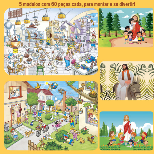 Quebra Cabeça Páscoa - Kit Com 5 Modelos Divertidos