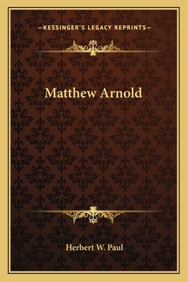 Libro Matthew Arnold - Paul, Herbert W.