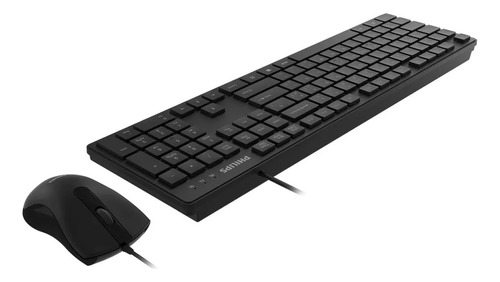 Kit Teclado Y Mouse Philips C201 Con Cable Usb Color del mouse Negro Color del teclado Negro