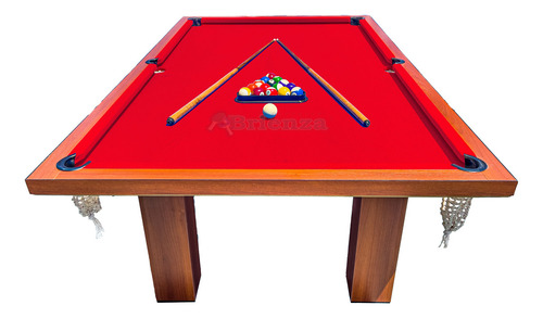 Mesa Pool Profesional Cedro + Tapa Multifunción + Accesorios Paño Rojo