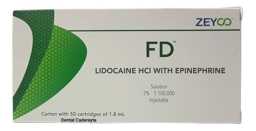 Lidocaina Fd Zeyco Caja 5 Tiras