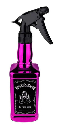 Rociador Pulverizador Whisky Metalizado Barberia Fucsia