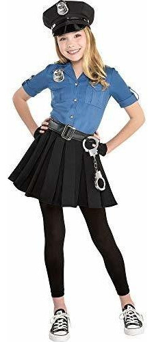 Amscan Disfraz De Oficial De Policía Cutie Para Niñas, Med
