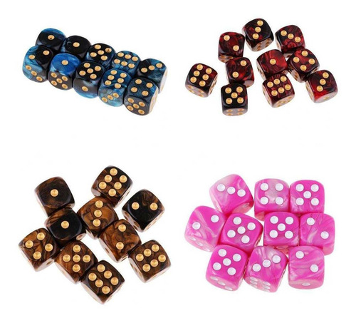 40 Dados De Juego De 6 Caras De 16 Mm Para Juegos De Y 40 Dados De Juego De 6 Caras De 16 Mm Para Juegos De Y
