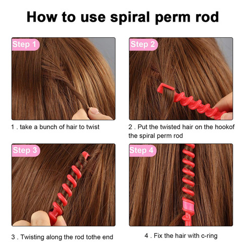 Herramienta Para Rizar El Cabello En Espiral, 17 Unidades, P