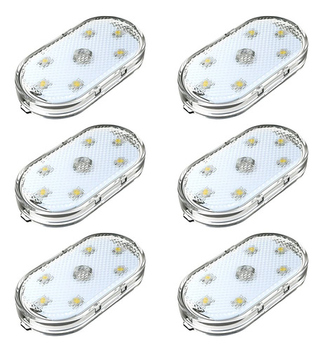 6pcs Car Interior Led Lights, Magnetic 7 Colores Wireless Ca