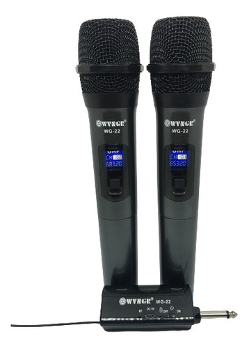 Micrófono Wvngr Wg-22 Inalámbrico Doble Profesional Karaoke