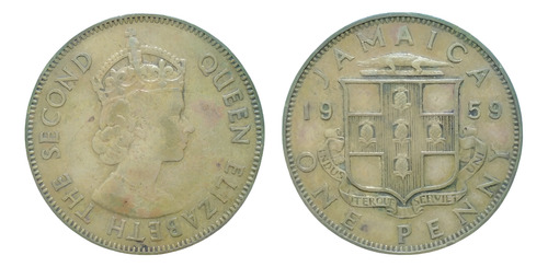 Nvs-moneda Jamaica 1 Penny 1959 Reina Isabel I I - I2r#3 (Usado)