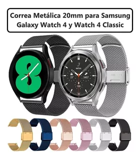 Correa Metálica 20mm Para Samsung Galaxy Watch 4 Y Classic