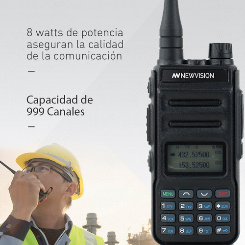 Kit X 4 Handy Radio Walkie Talkie Newvision Uhf Vhf 8w