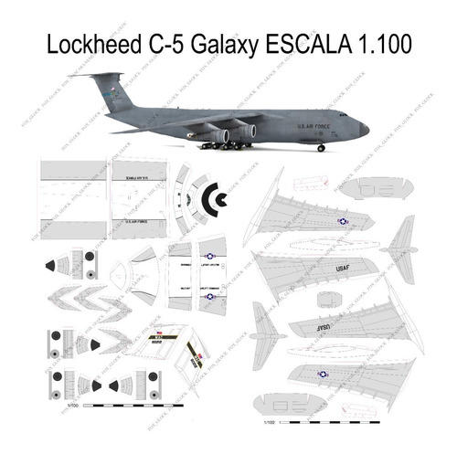 C-5 Galaxy Escala 1.100 Papercraft